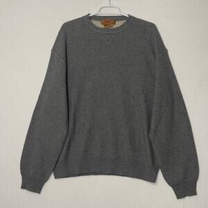 Tulliano Cashmere Silk Blend Sweater Mens Large Gray Honeycomb Long Sleeve Soft